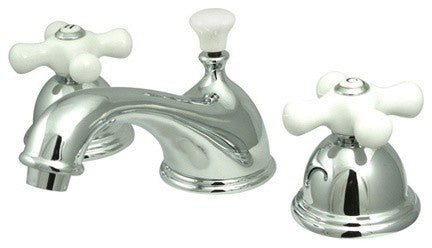 Kingston Brass Widespread Bathroom Faucet With Brass Pop-Up, Polished Chrome