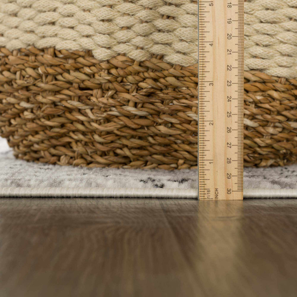 Hauteloom Greig Area Rug, Black/Charcoal/Light Gray, 7'10"x10'
