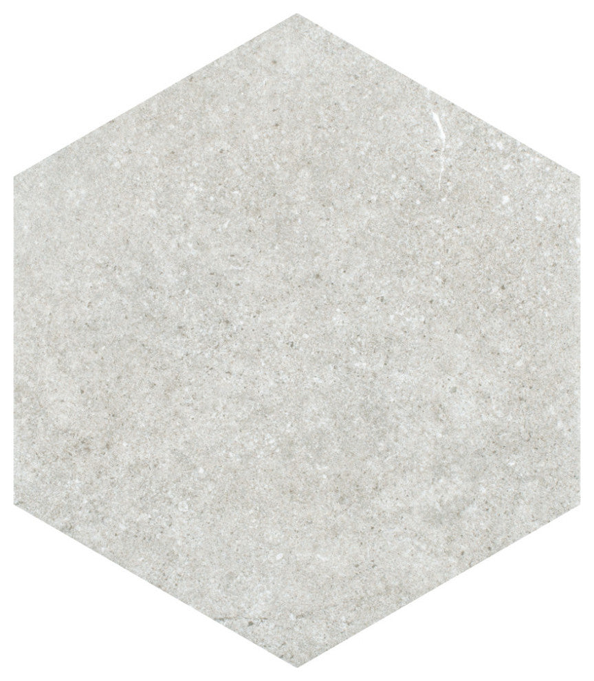 Traffic Hex Silver Porcelain Floor and Wall Tile