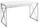 24" White and Silver Computer Desk