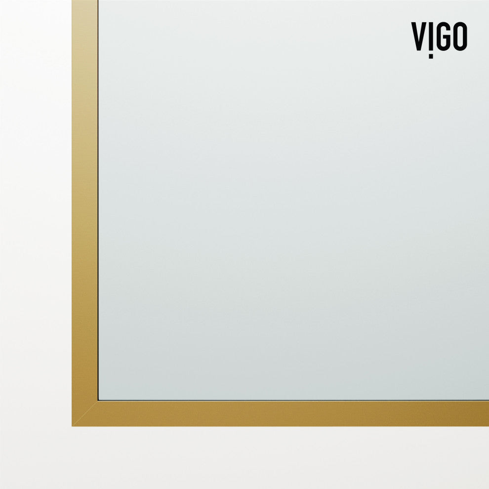 VIGO Meridian Framed Fixed, Matte Brushed Gold, Tub Screen, 34" W X 62" H, Clear Glass