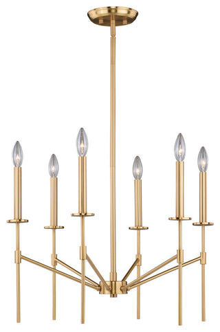 Kedzie 6-Light Chandelier Natural Brass
