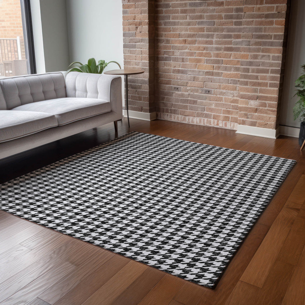 Addison Premium Washable Mayfield AMF137 Black 3'' x 5'' Rug