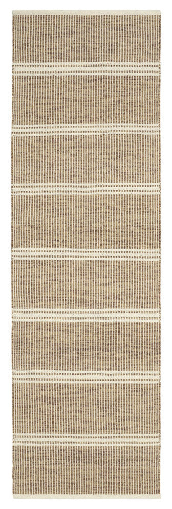 Dash & Albert Malta Natural Handwoven Wool Rug, Ivory, Runner-2'6" x 8'