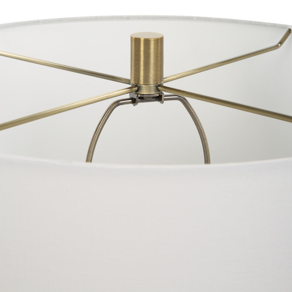 Curvy Matte Black Stacked Spheres Table Lamp 33 in Sleek Contemporary White