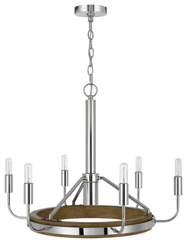 Saluda 60W x 6 metal chandelier