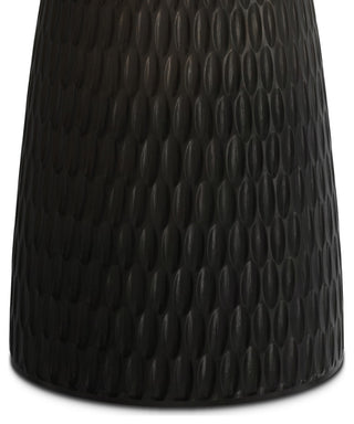 Breanna Solid Mango Wood Side Table, Black, Gold