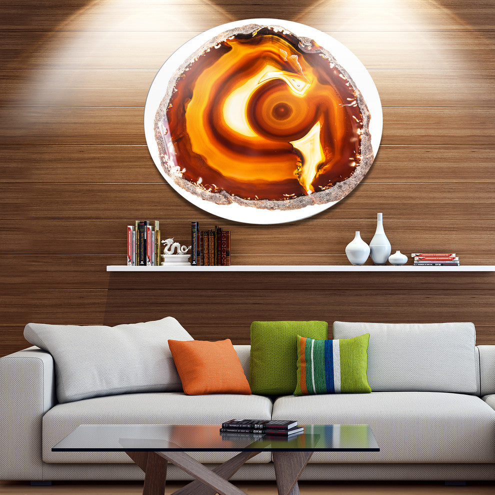 Vibrant Agate Geode Slice, Abstract Round Wall Art, 23"