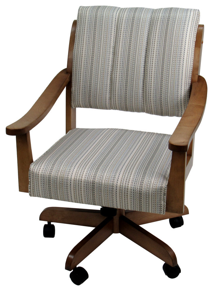 Swivel Wood Dining Caster Chair with Wheels - Casa, Natural Fun and Light Oak