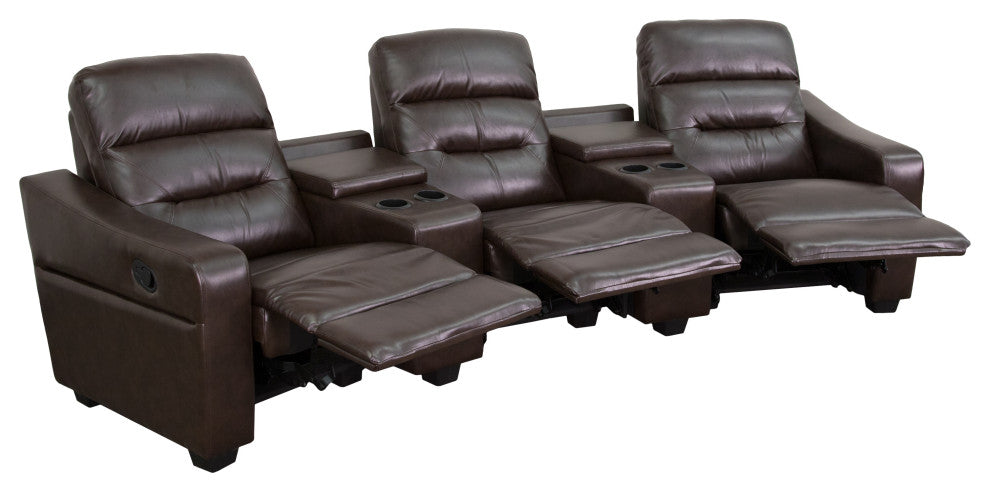 Flash Furniture Theatre Seats Home Theatre Sectional Sofa - BT-70380-3-BRN-GG