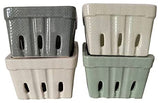 Stoneware Berry Baskets, 4-Piece Set, Berry Containers Bowl, Multicolor, 4.25"