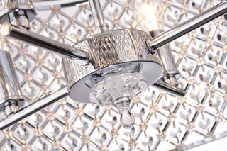Marya 4-Light Chrome Beaded Drum Semi Flush Mount Chandelier Glam Lighting