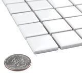 Metro 1" Square Glossy White Porcelain Floor and Wall Tile
