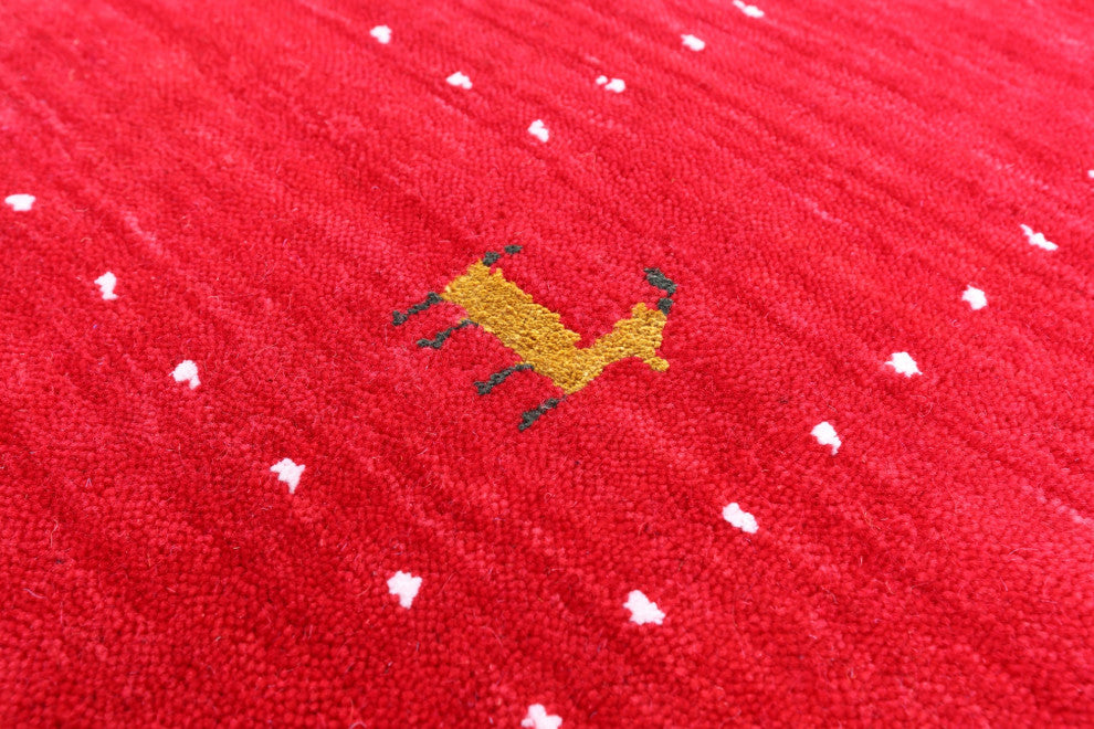 8' Square Persian Gabbeh Hand Knotted Wool Rug - Q15026