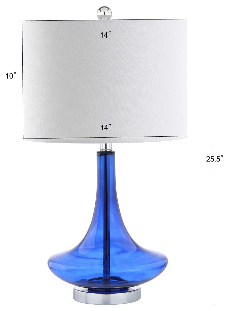 Cecile 25.5" Glass Teardrop Table Lamp, Set of 2