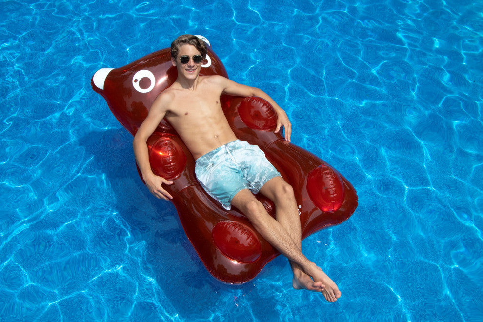 Inflatable Red Transparent Gummy Bear Swimming Pool Float 60