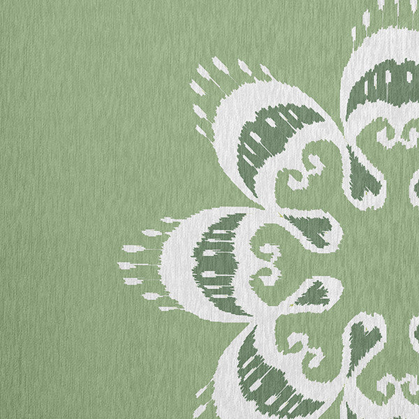 Ikat Mandala Chenille Rug, Sage Green, 5'x7'