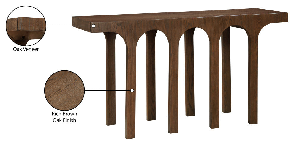 Westfield Console Table, Black, 58" Wide, Brown, 58"wide, Console Table