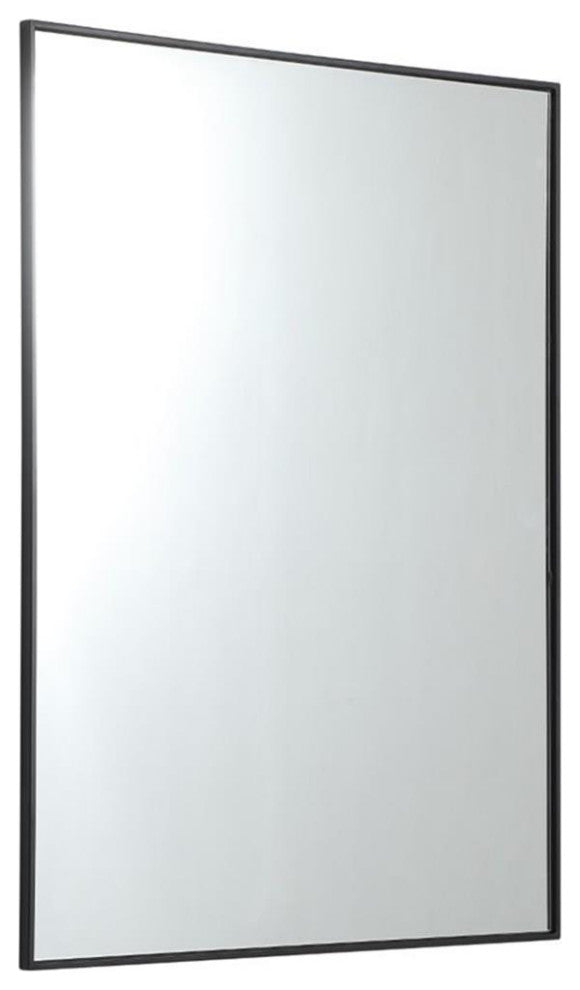 Elegant Decor Eternity 48" x 36" Contemporary Metal Frame Mirror in Black