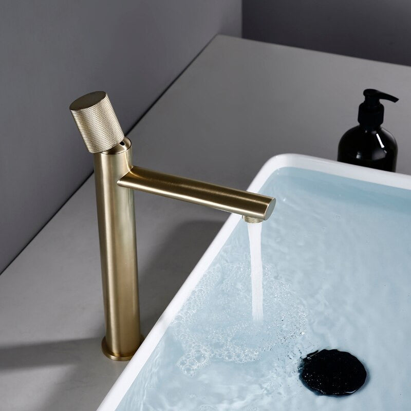 Wasser  Deck Mounted Bathroom Faucet, Brushed Gold