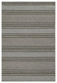 7'X9' Grey Machine Woven Uv Treated Awning Stripes Indoor Outdoor Area Rug