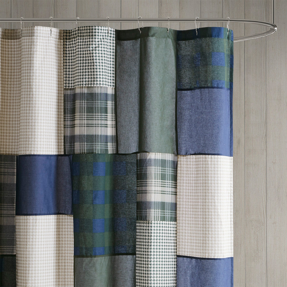 Woolrich Mill Creek Cabin Plaid Cotton Shower Curtain, Green