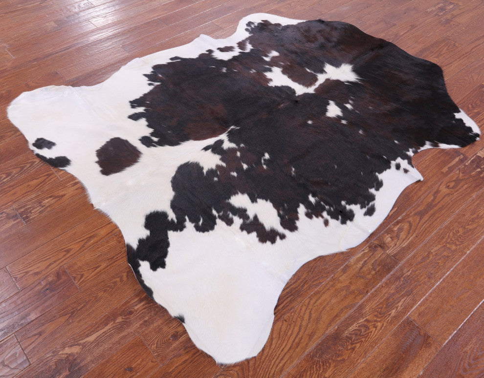 6' 5" X 5' 10" Organic Natural Hair-On Cowhide Area Rug C1598