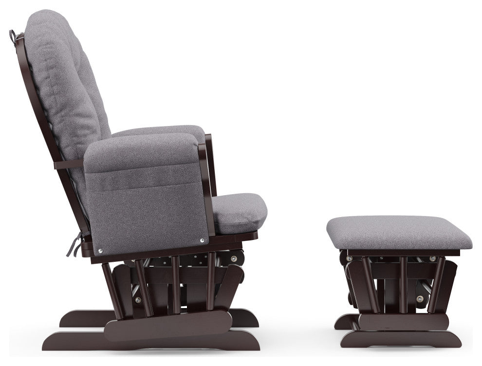 Storkcraft Hoop Glider and Ottoman, Espresso With Gray Swirl