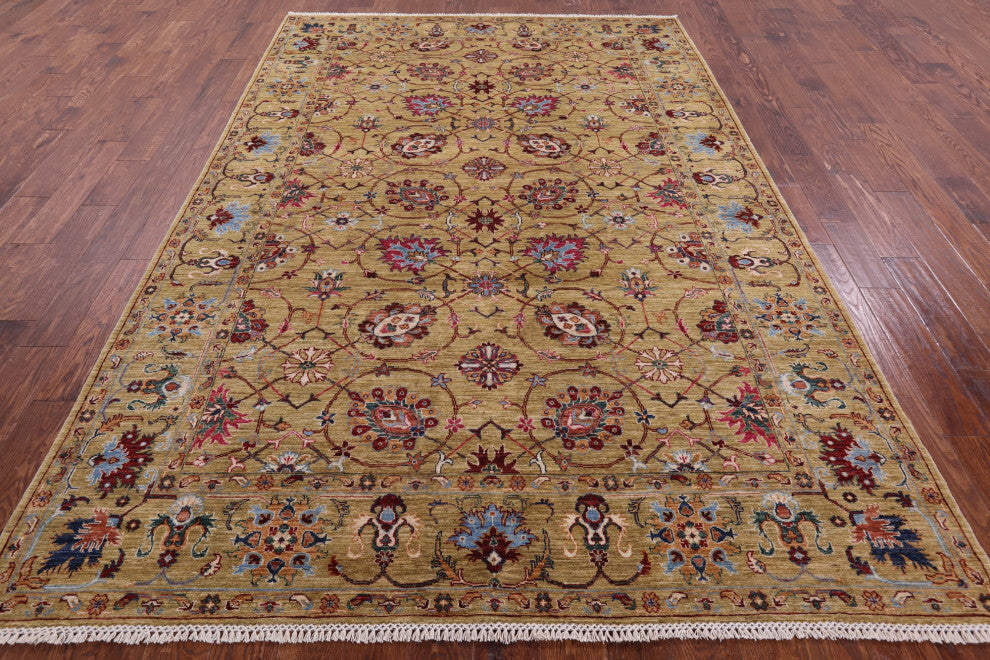 6' 11" X 10' 2" Persian Tabriz Hand-Knotted Wool Rug Q11307