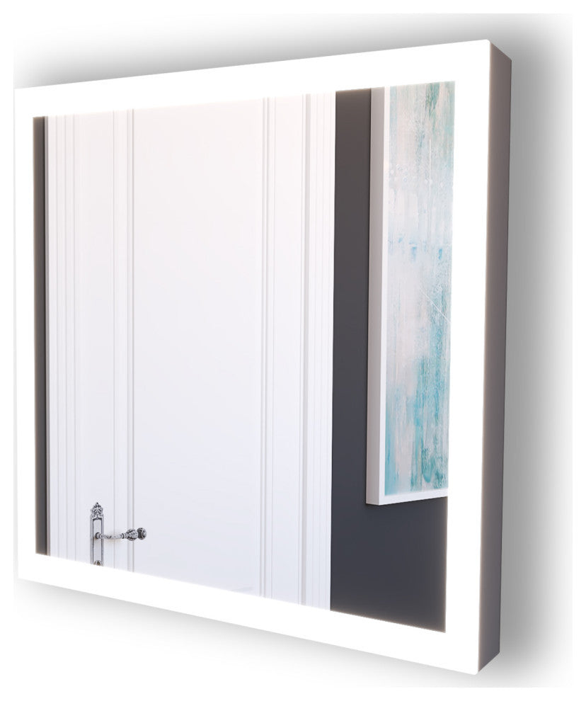 Smart Angelina Dimmable LED Bathroom Mirror with Voice Control, 36" x 30"
