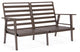 LeisureMod Walbrooke Patio Conversation Set With Fire Pit Table, Red