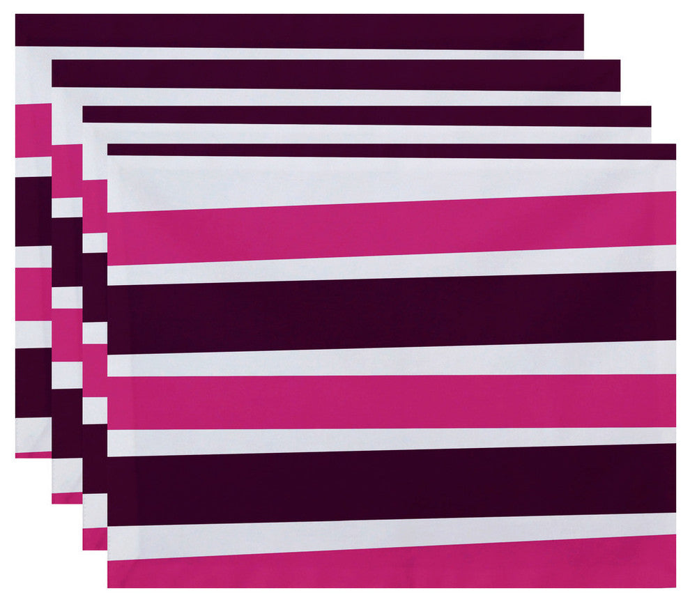 Decorative Holiday Placemat, Set of 4, Stripe, Purple