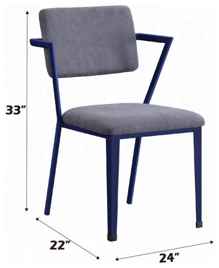 ACME Cargo Chair, Gray Fabric and Blue