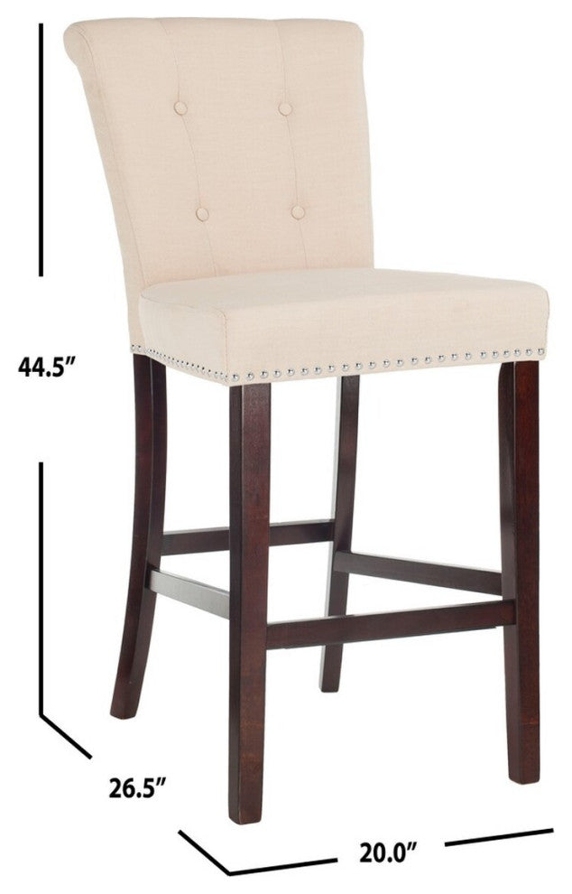 Safavieh Taylor Bar Stool, Beige/Espresso