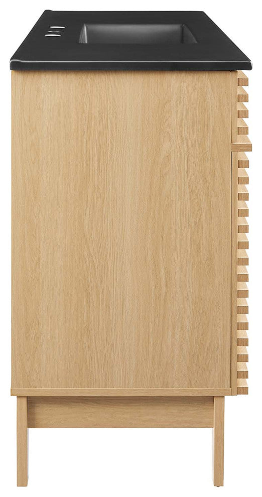 Render 48" Single Sink Bathroom Vanity, Oak Black