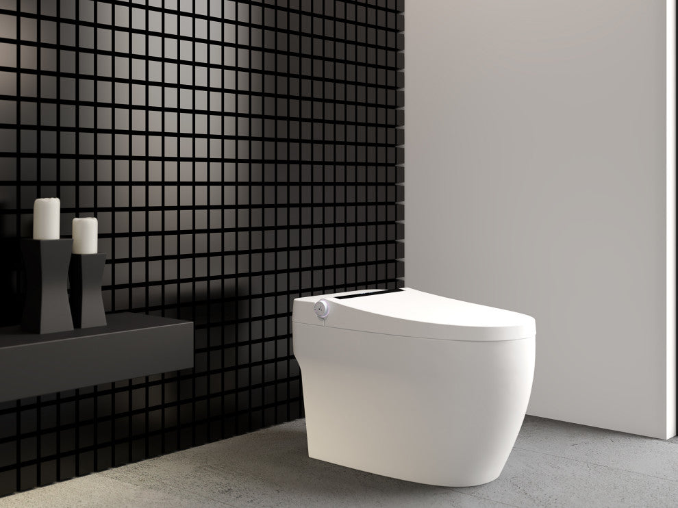 Angeles Modern Ceramic White Smart Toilet with Bidet and Digital Display