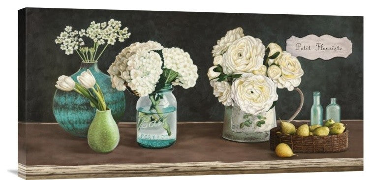 "Petit Fleuriste" Stretched Canvas Giclee by Pierre Benson, 24x12"