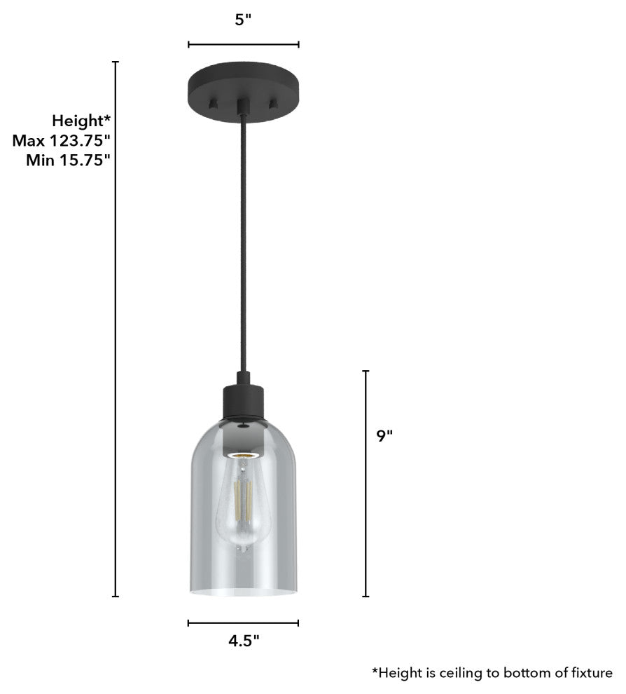 Hunter Lochemeade Natural Iron 1-Light Pendant Ceiling Light Fixture