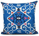 Jodhpur Medallion, Geometric Print Pillow, Blue, 20"x20"