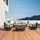 Barcelo 4 Piece Aluminum Outdoor Patio Motion Club and Sofa Set, Slate Gray