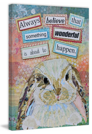 "E. Bunny" Painting Print on Wrapped Canvas, 24"x36"