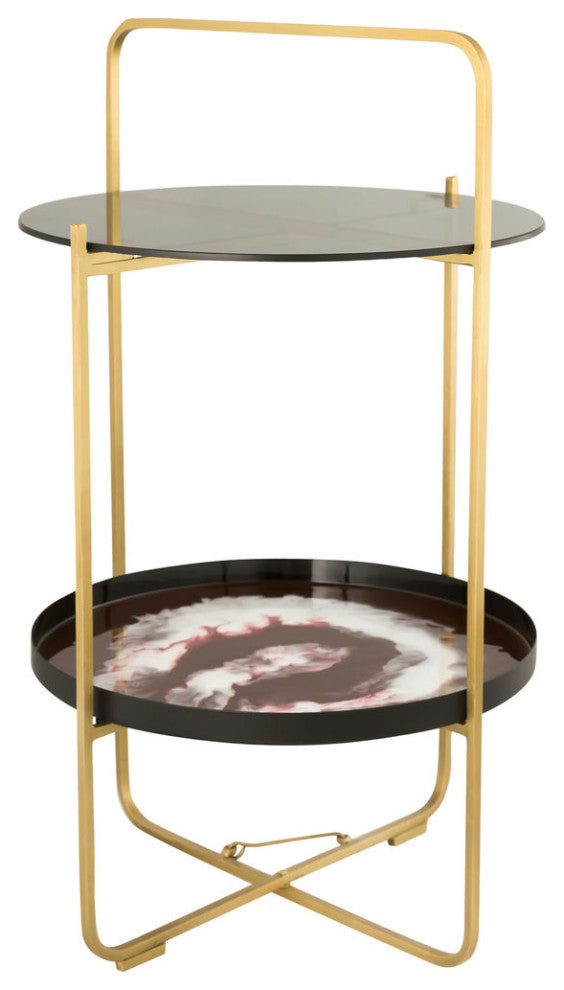 TOV Furniture Enamel Plum/White Side Table