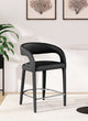 Sylvester Faux Leather Stool, Black