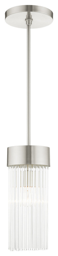 Livex Lighting Norwich 1 Light Brushed Nickel Single Pendant