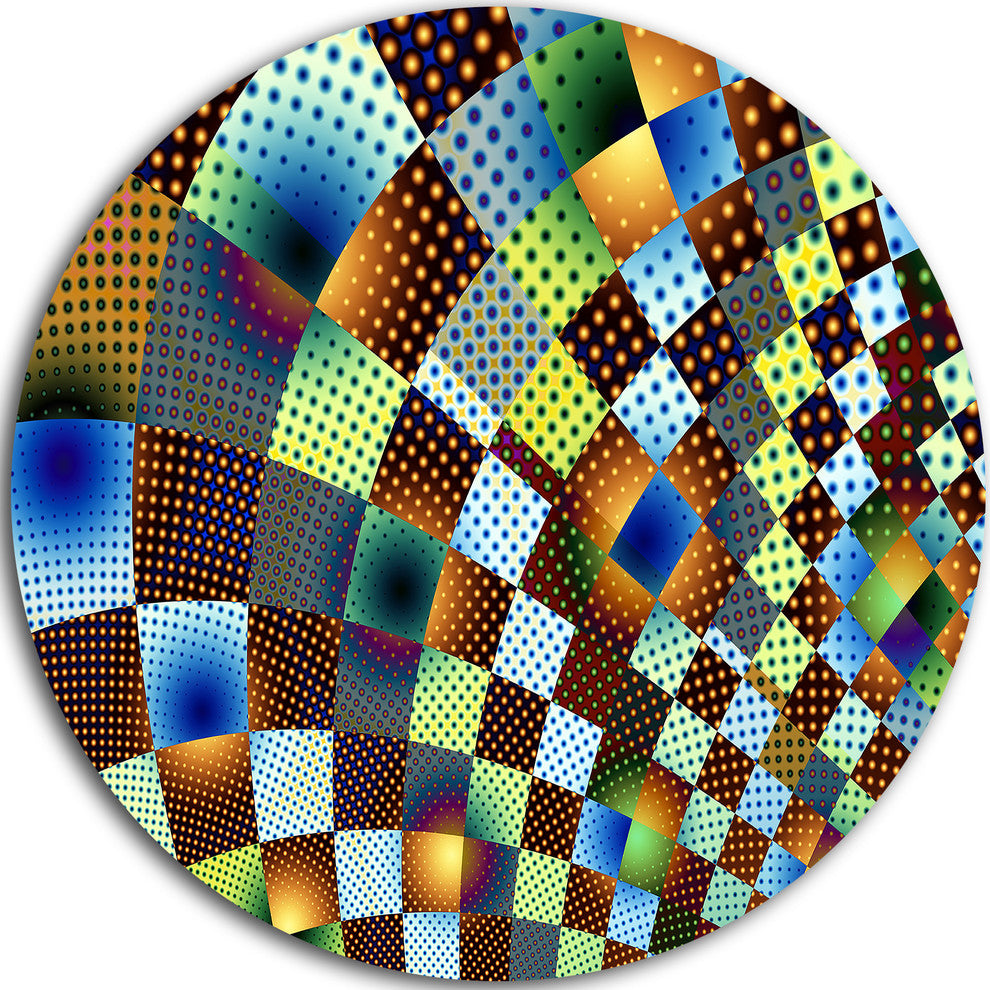 Fractal Geometric Ornament Design, Abstract Art Round Wall Art, 11"
