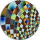 Fractal Geometric Ornament Design, Abstract Art Round Wall Art, 11"