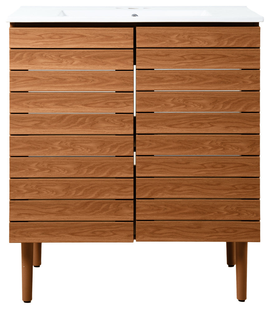 30" Modern Farmhouse 2-Shelf Bath Vanity Cabinet Only (Sink Basin not Included)