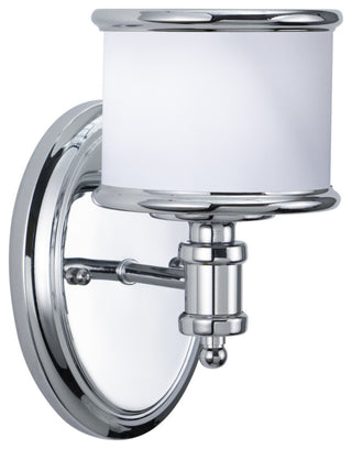 Carlisle Vanity Light, Chrome, White Frosted Opal Glass, 1-Light
