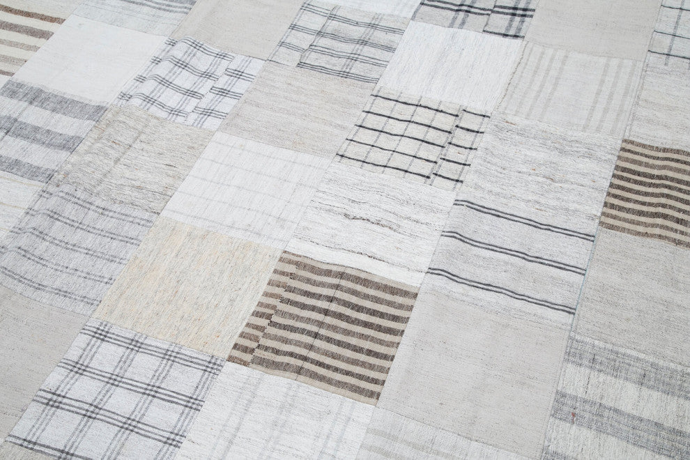 Rug N Carpet - Handmade Turkish 9' 11'' x 12' 11'' Vintage Patchwork Kilim Rug