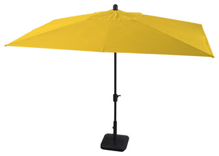 10'x6.5' Rectangular Auto Tilt Market Umbrella, Grey Frame, Sunbrella, Sunflower